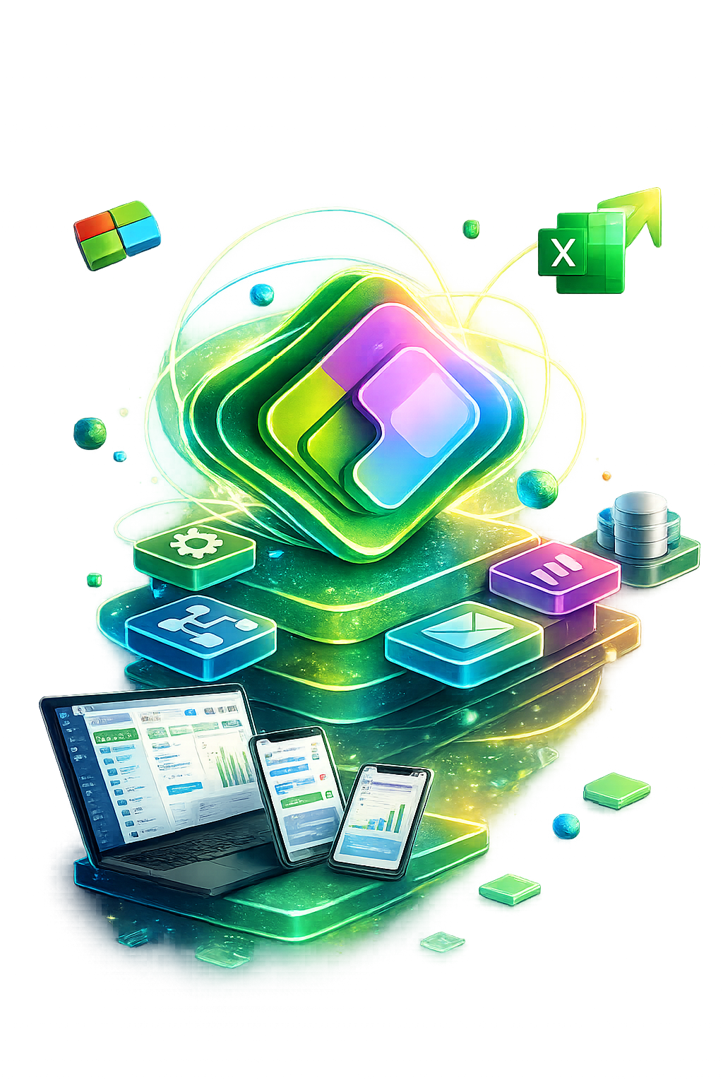 Abstraktes Bild mit Microsoft Applikationen